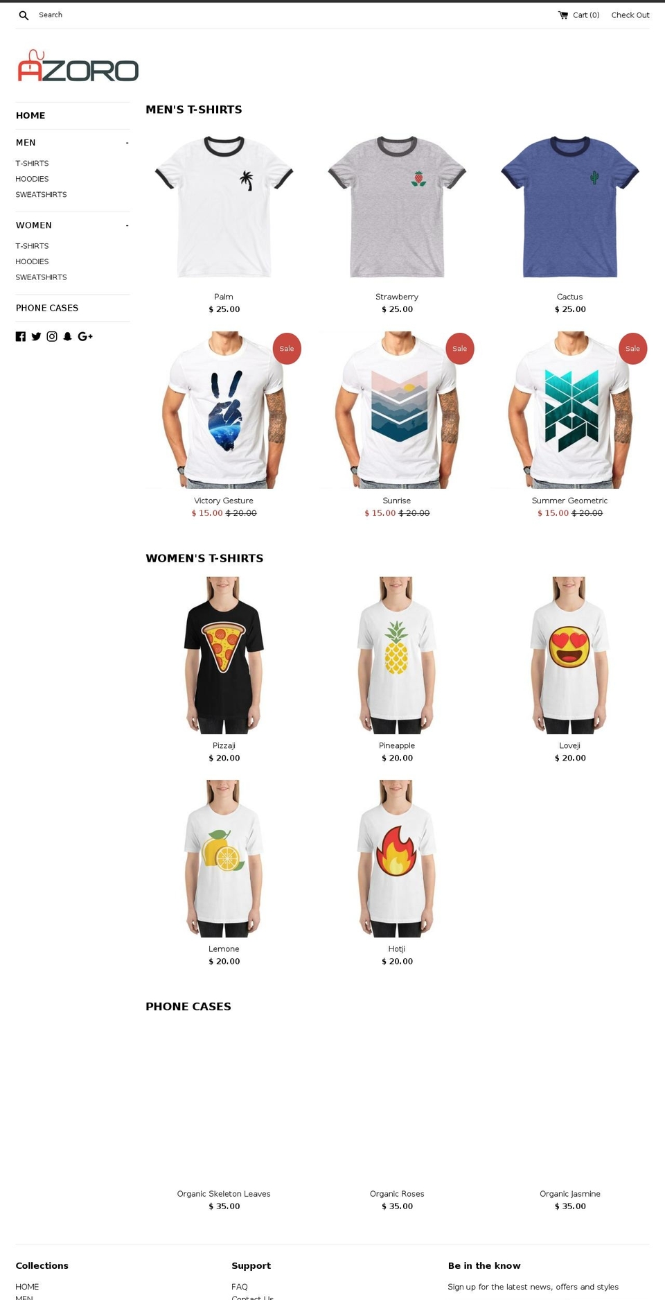 azoro.net shopify website screenshot