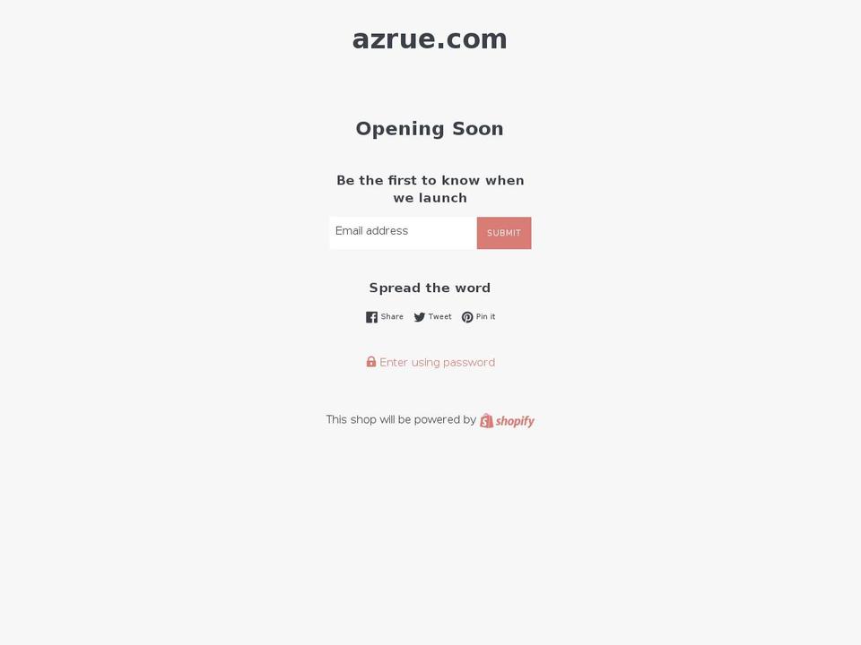 azrue.com shopify website screenshot