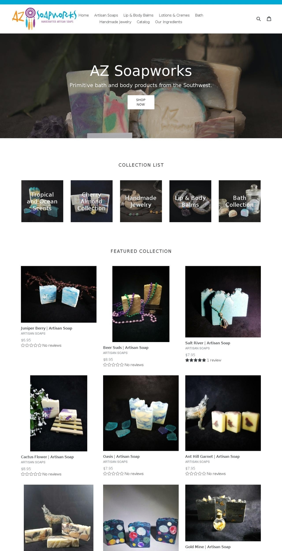 azsoapworks.com — Shopify storefront screenshot