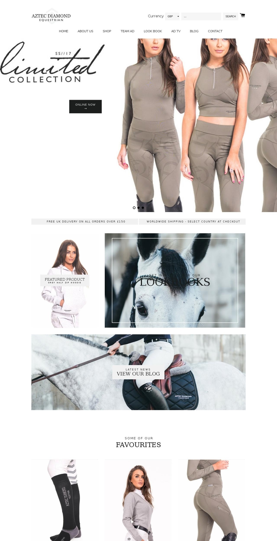 Mojave Shopify theme site example aztecdiamondequestrian.com