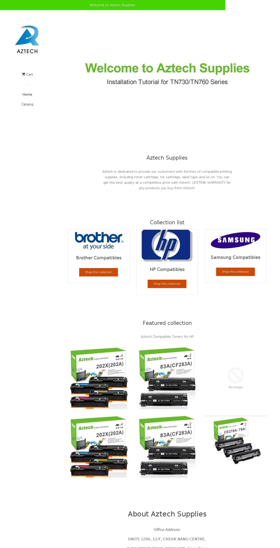 aztech-supplies.com — Shopify storefront screenshot