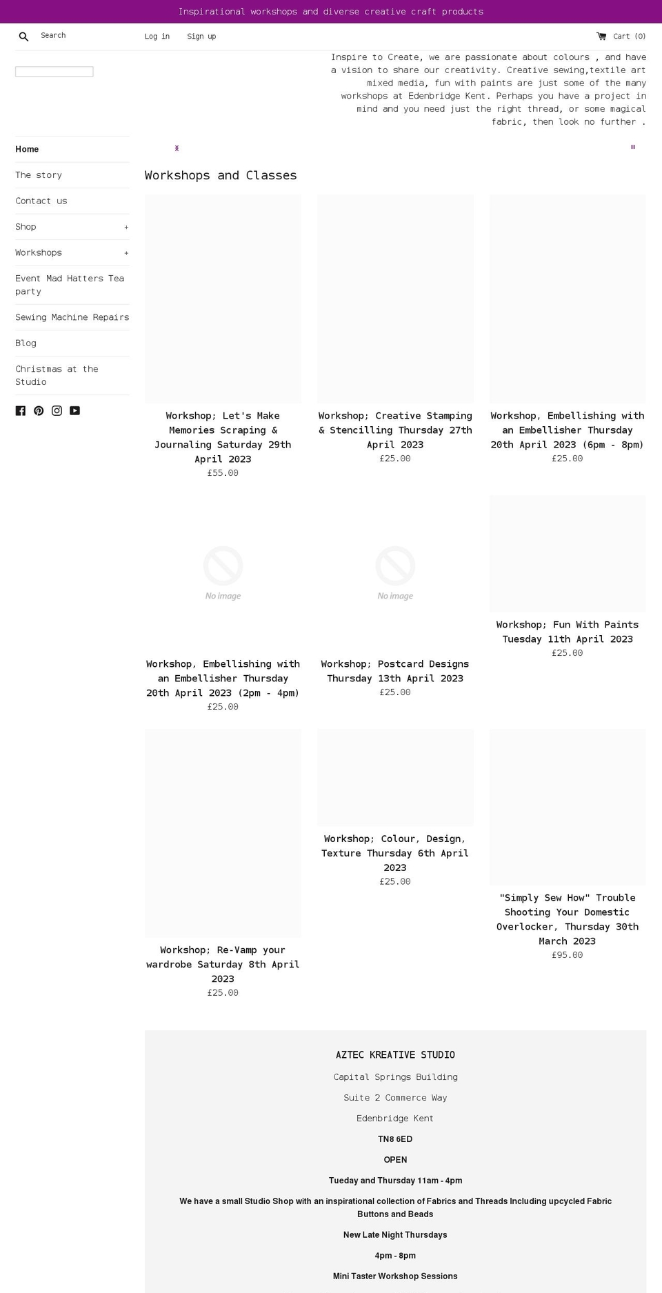 azteckreativestudio.co.uk shopify website screenshot