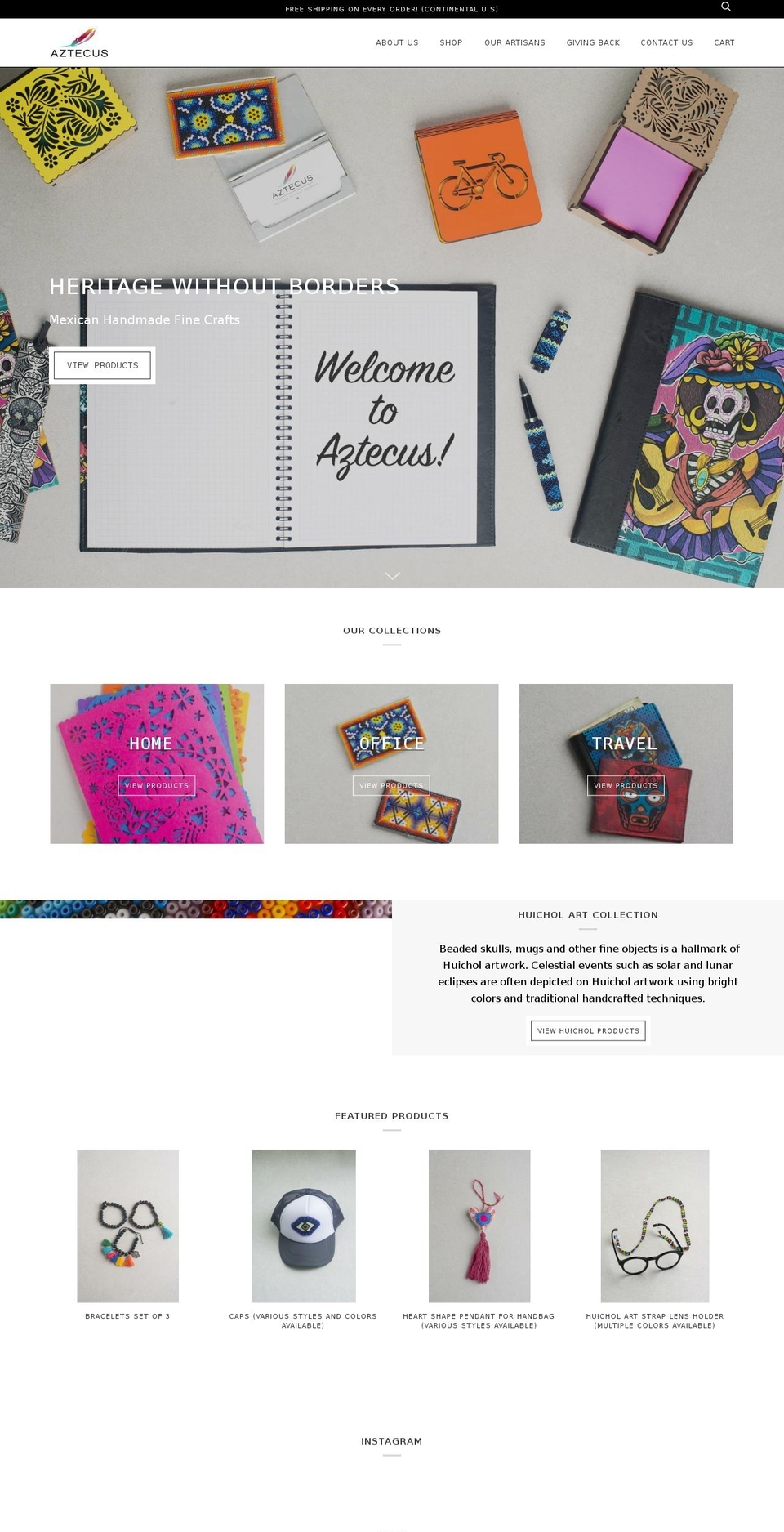 aztecus.com shopify website screenshot