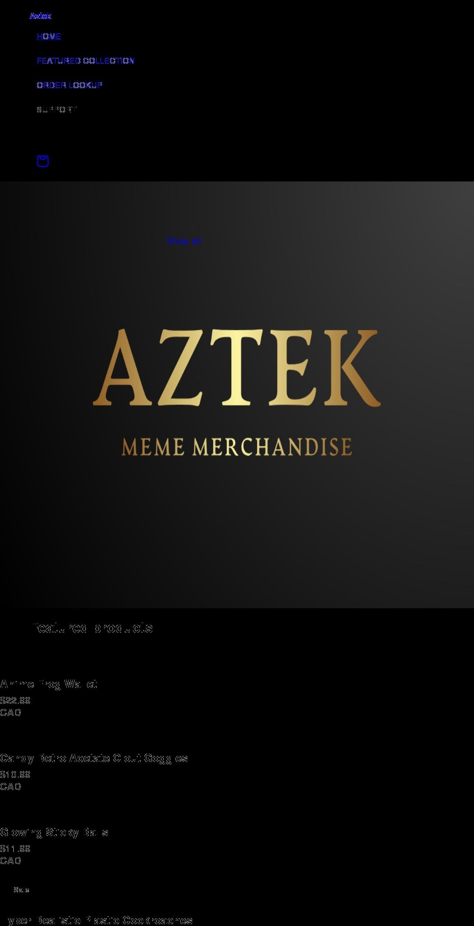 aztek.shop shopify website screenshot