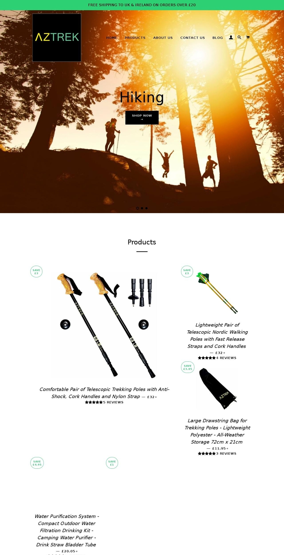 aztrek.net shopify website screenshot