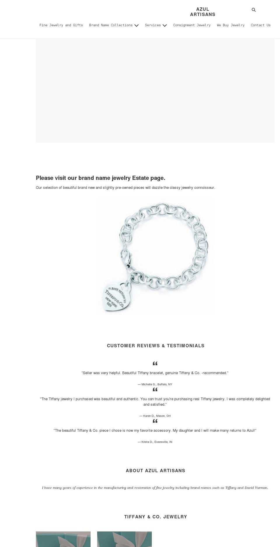 azulartisans.com shopify website screenshot