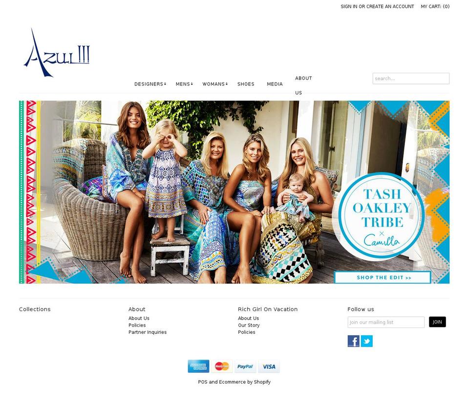 azulcoconutgrove.com shopify website screenshot