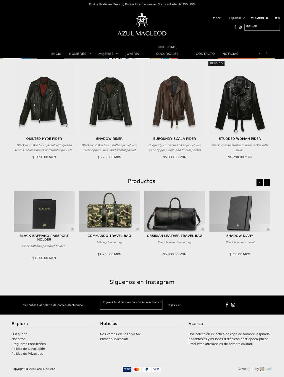azulmacleod.com — Shopify storefront screenshot