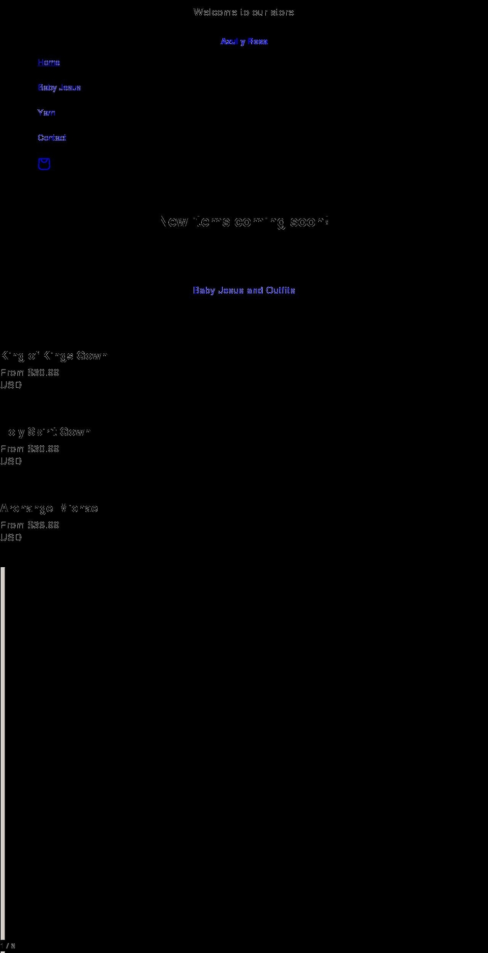 azulyrosa.net shopify website screenshot