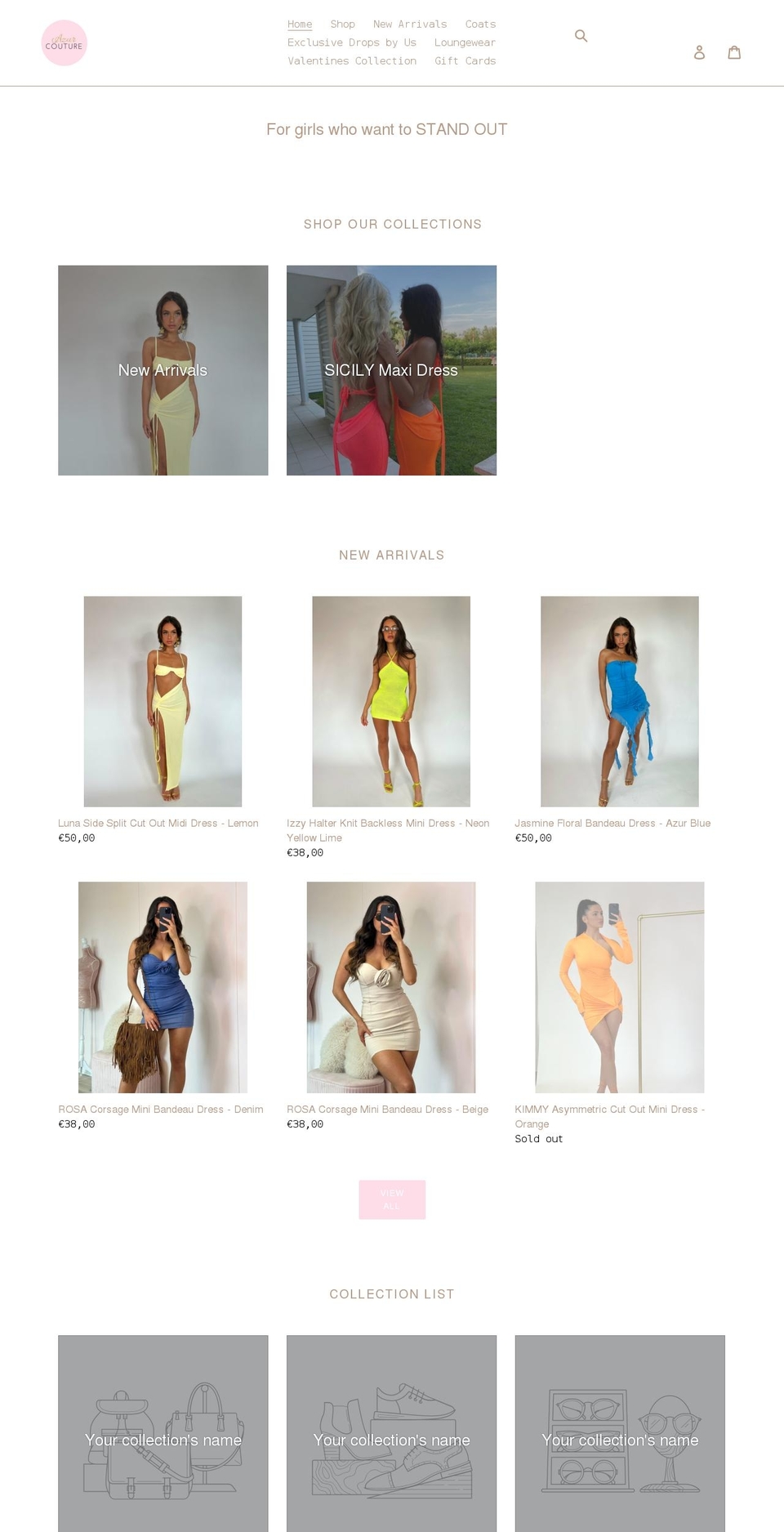 azur-couture.com shopify website screenshot