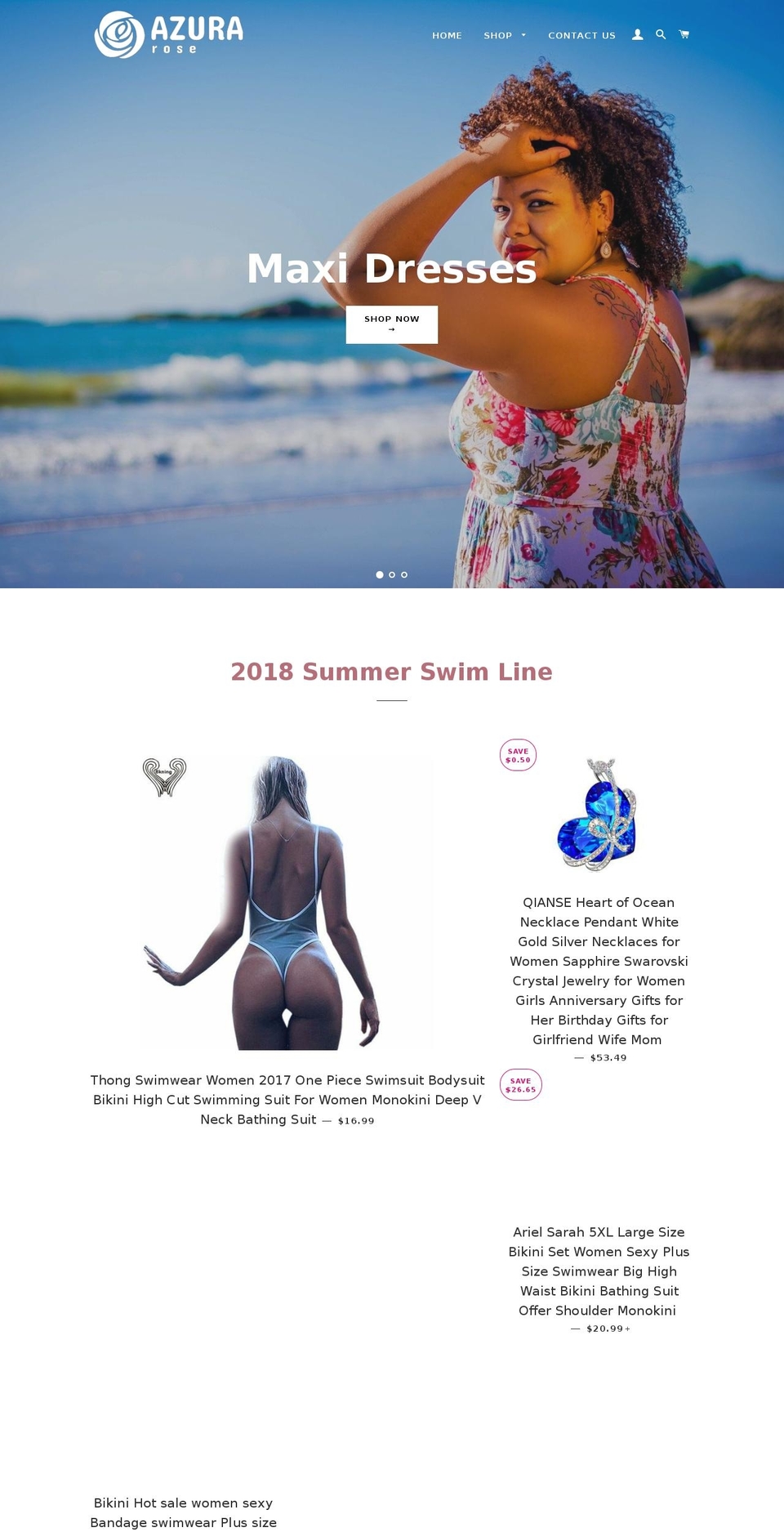 azurarose.com — Shopify storefront screenshot