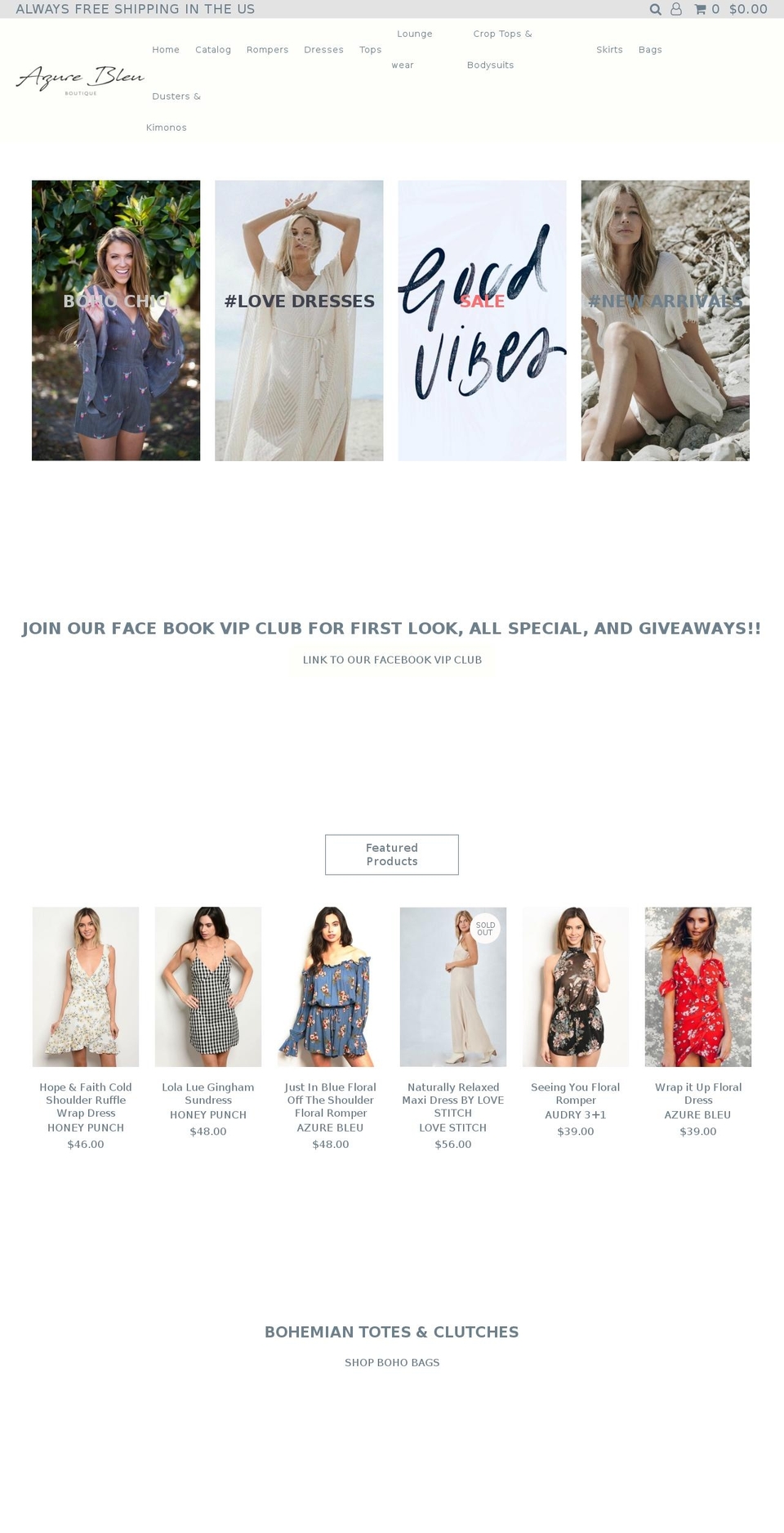 azurebleu.com — Shopify storefront screenshot
