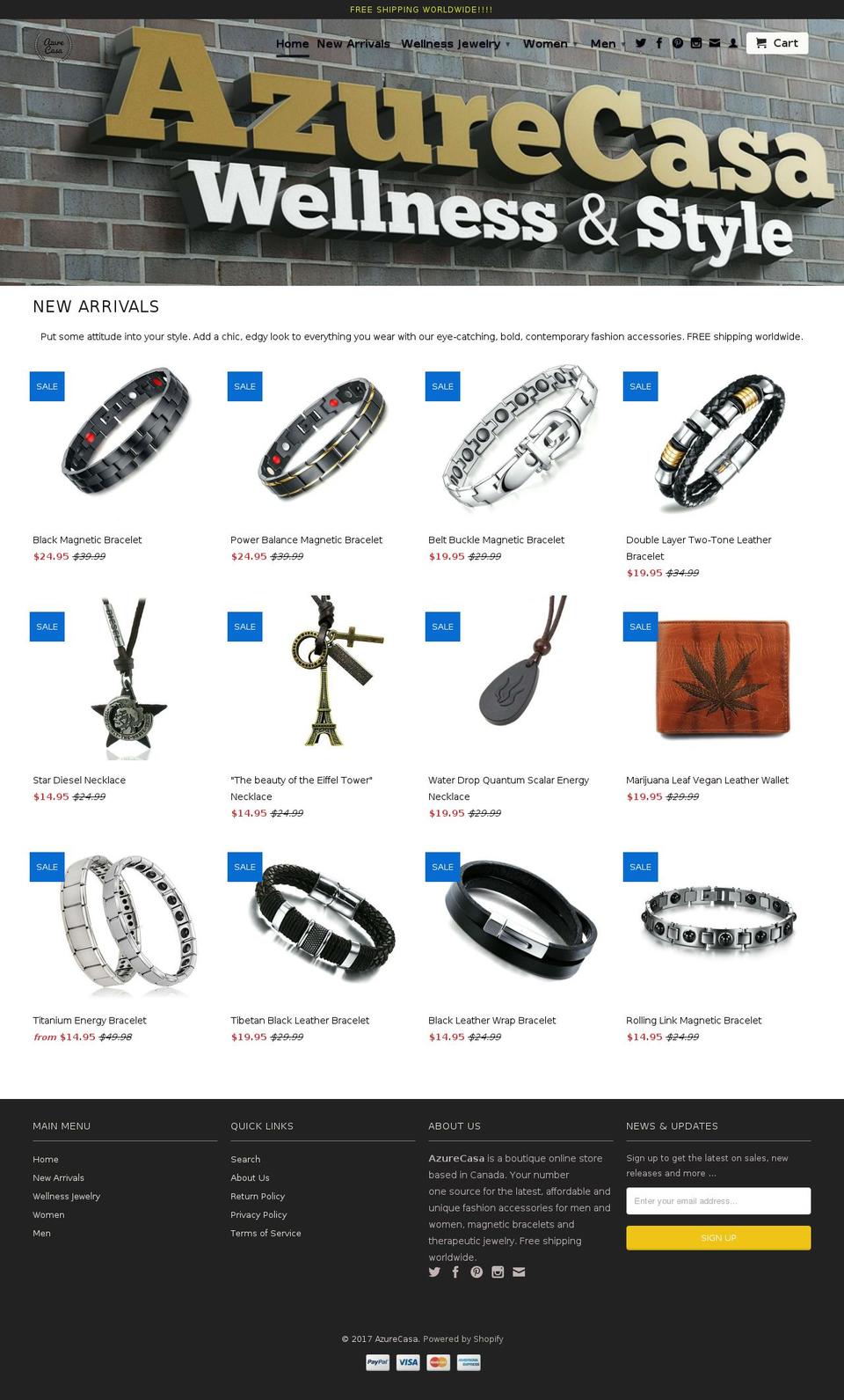 azurecasacanada.com shopify website screenshot