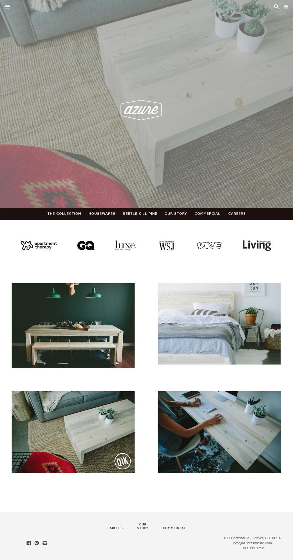 azurefurniture.com shopify website screenshot