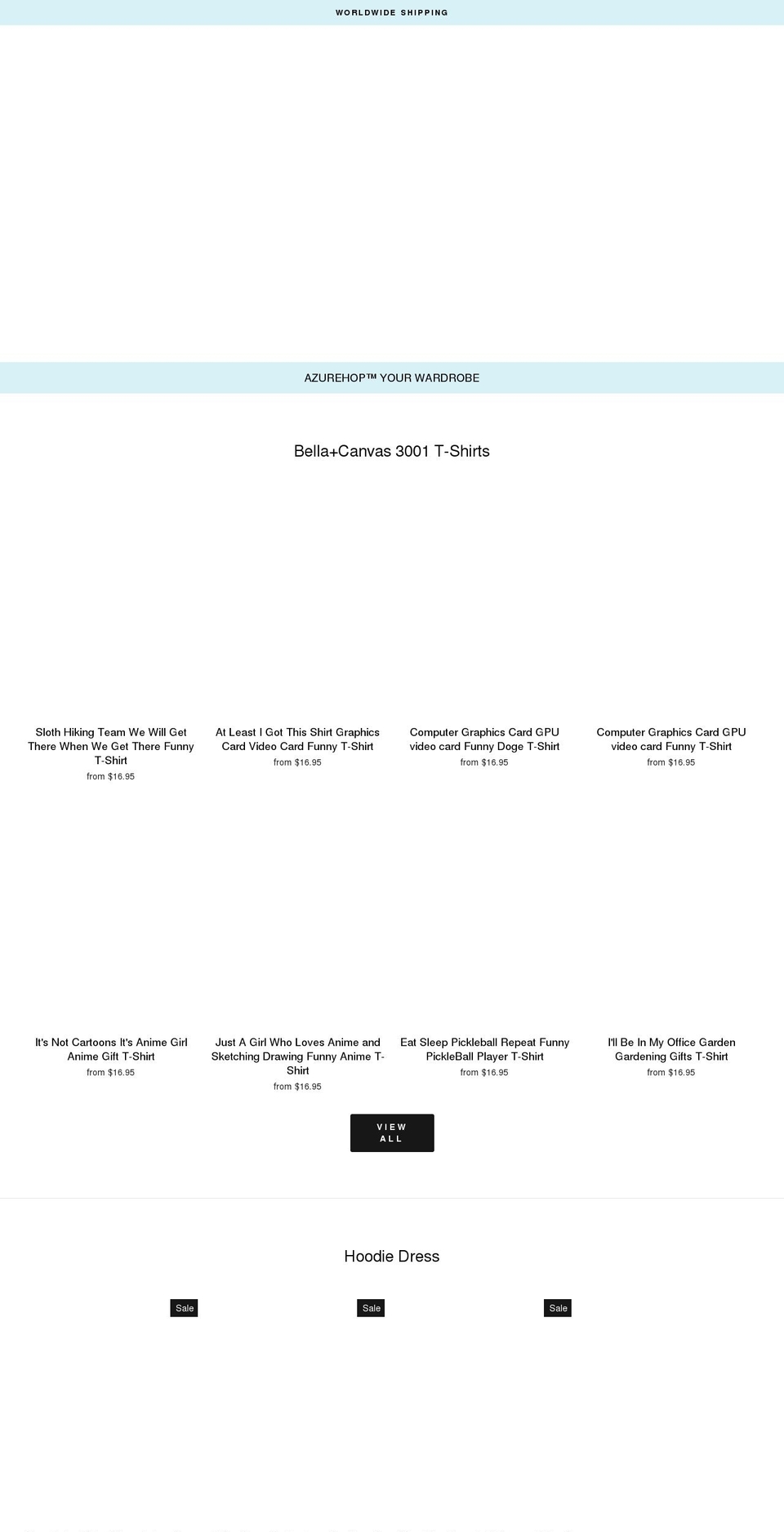 azurehop.com shopify website screenshot