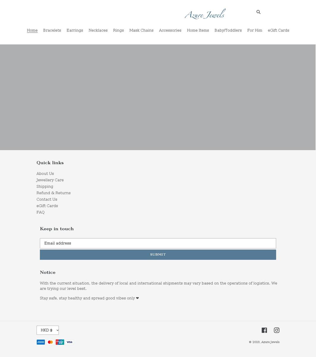 azurejewelshk.com shopify website screenshot