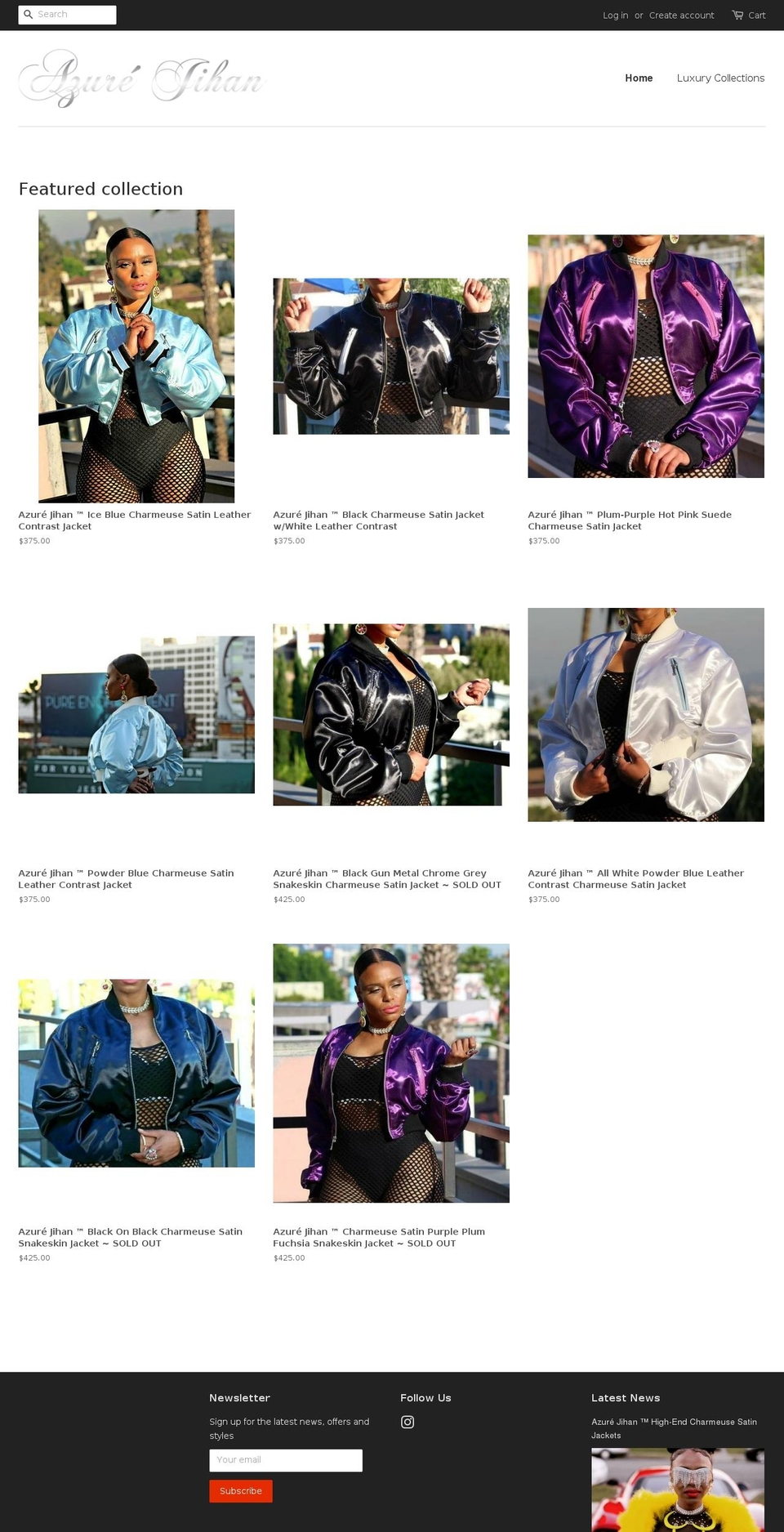 azurejihanexclusives.com — Shopify storefront screenshot