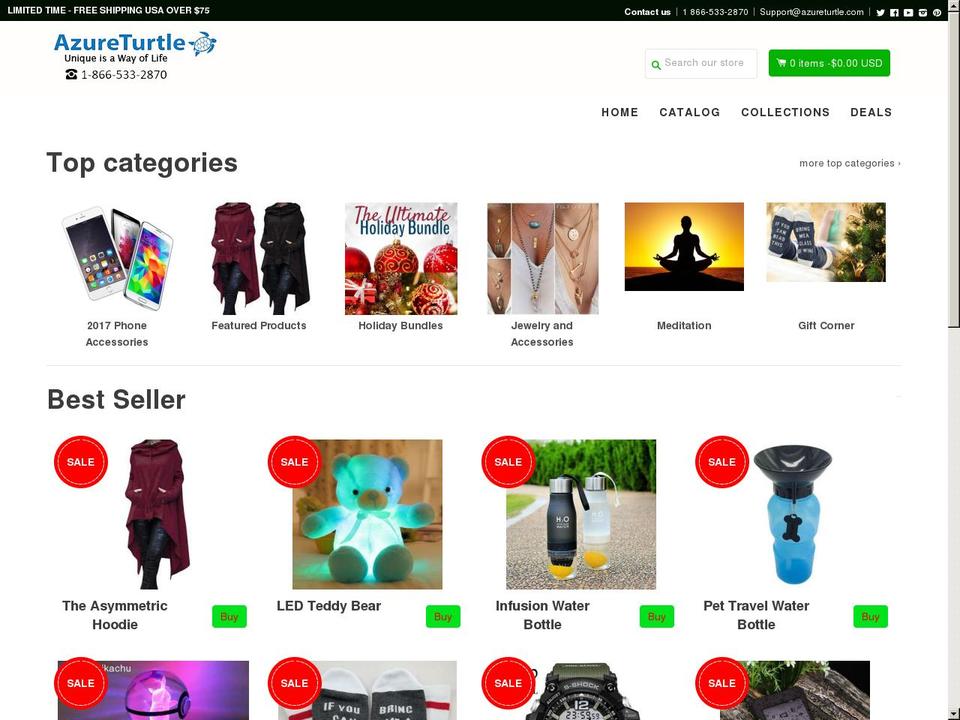 azureturtle.biz shopify website screenshot