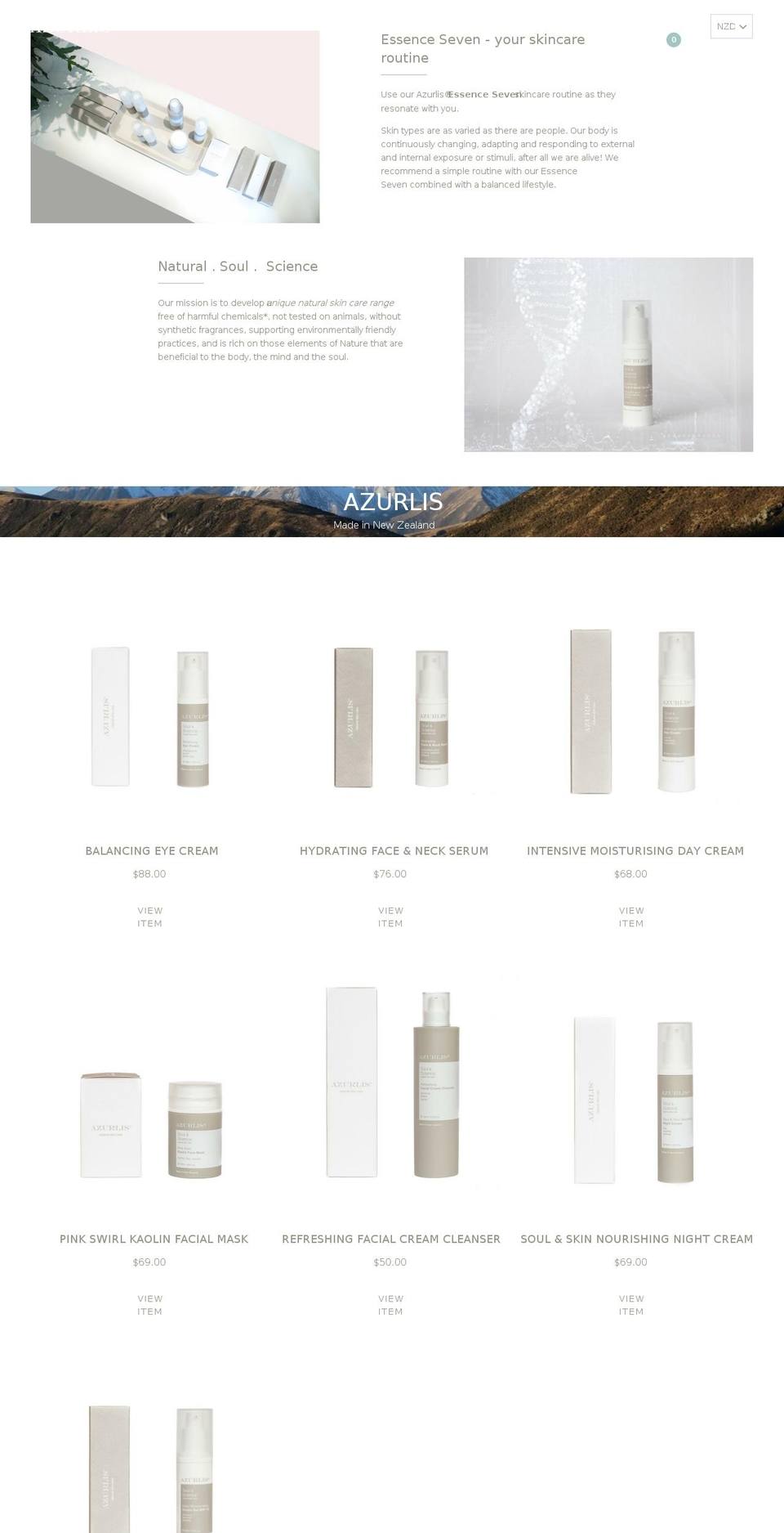 azurlis.com — Shopify storefront screenshot