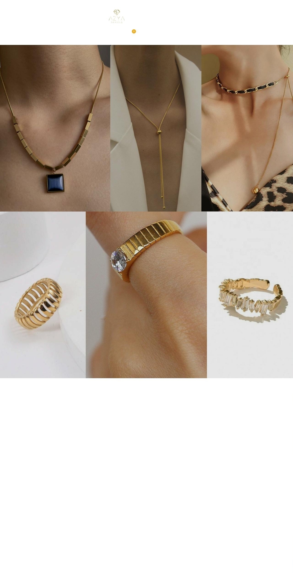 azyajewels.com shopify website screenshot