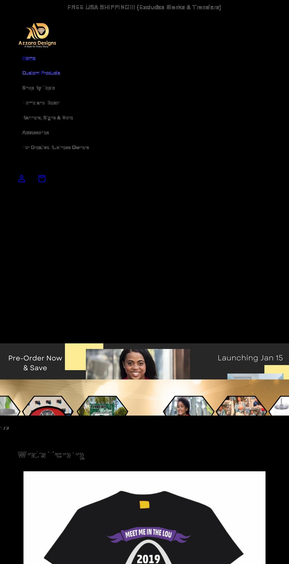 azzaradesigns.com shopify website screenshot