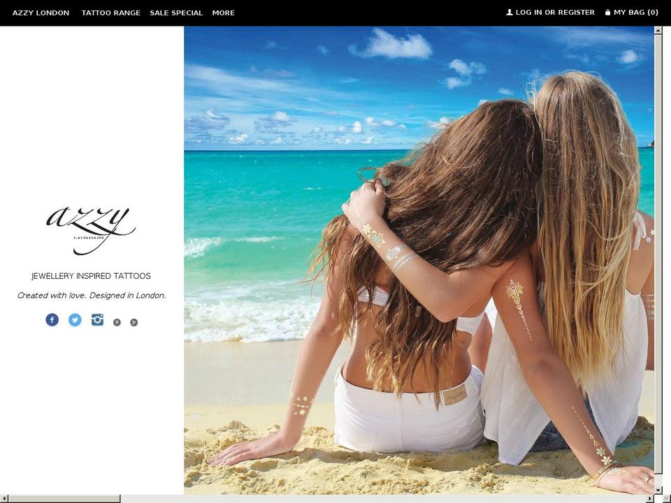 azzylondon.com shopify website screenshot