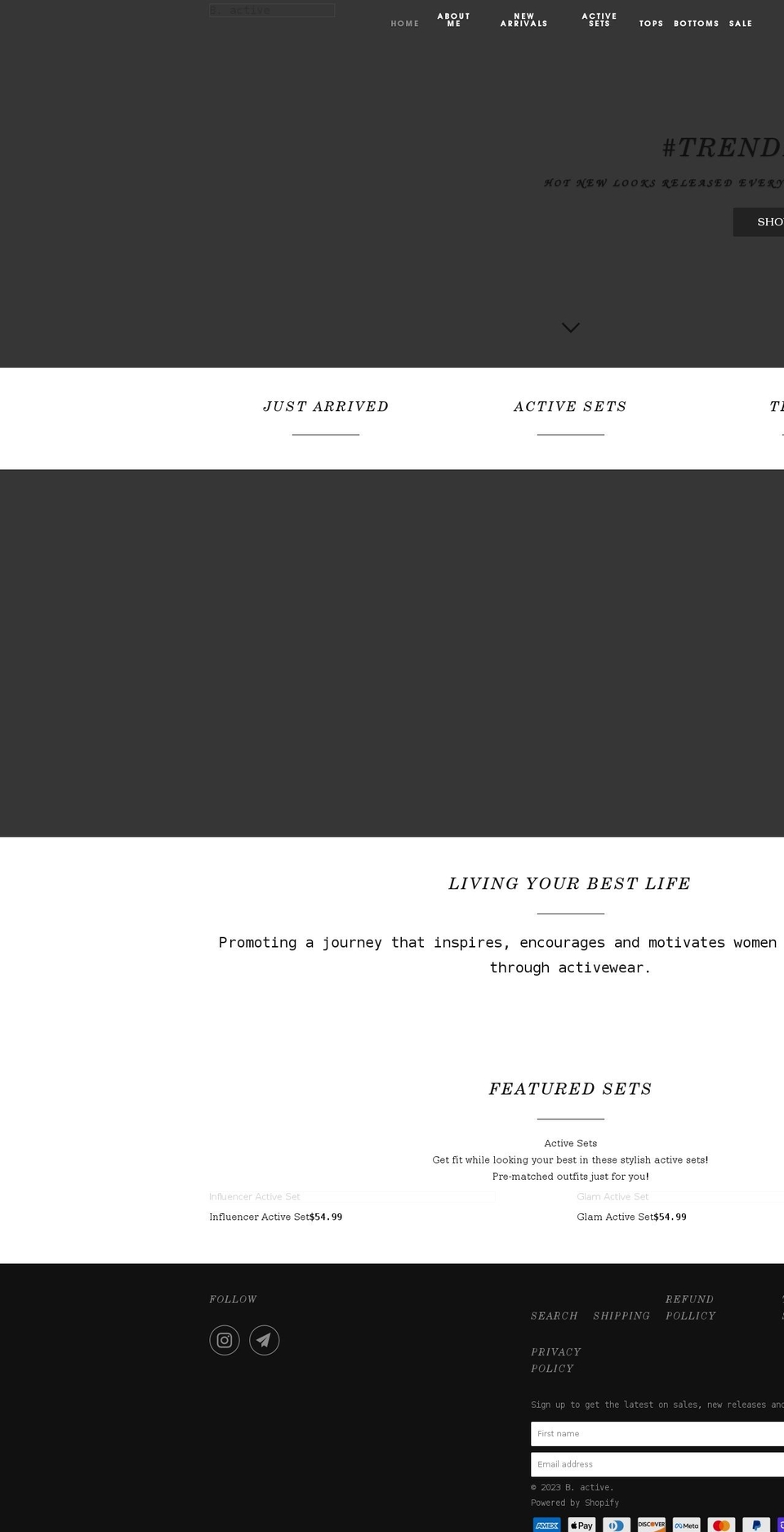 b-activewear.com — Shopify storefront screenshot