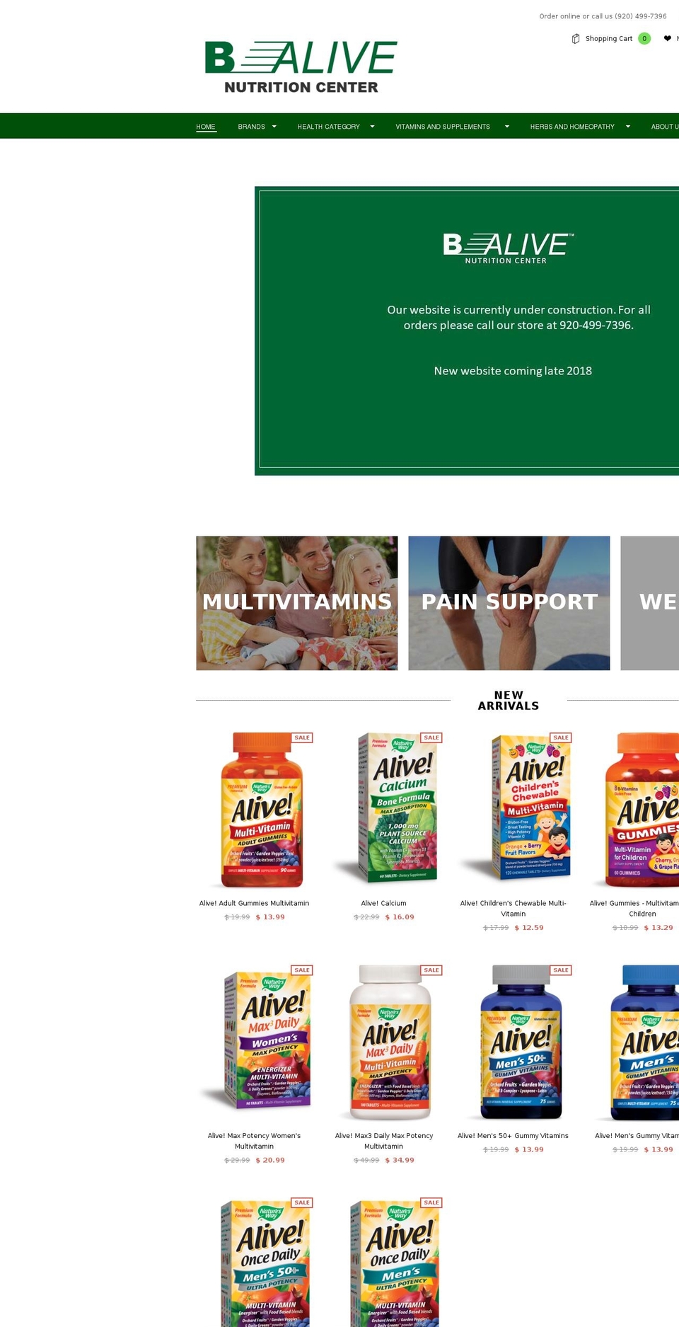 b-alivenutrition.org shopify website screenshot