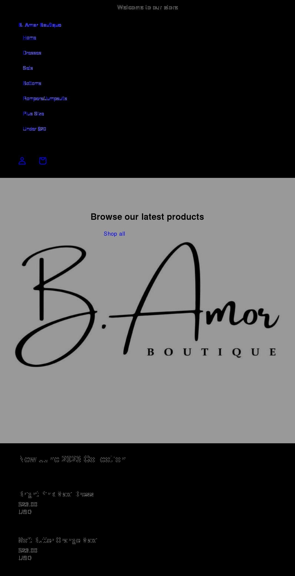 b-amorboutique.com shopify website screenshot