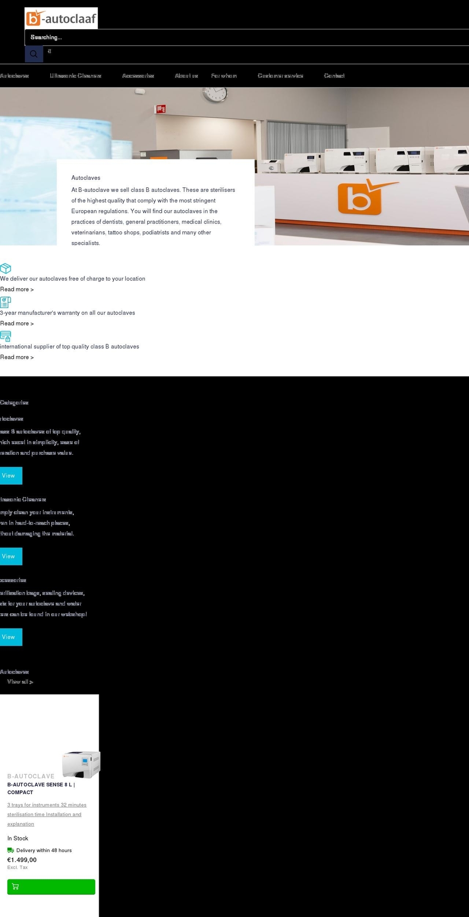b-autoclave.com shopify website screenshot