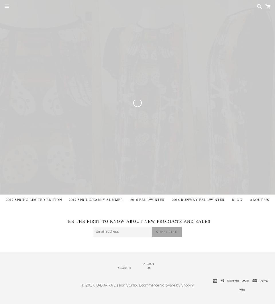 b-e-a-t-a.com shopify website screenshot