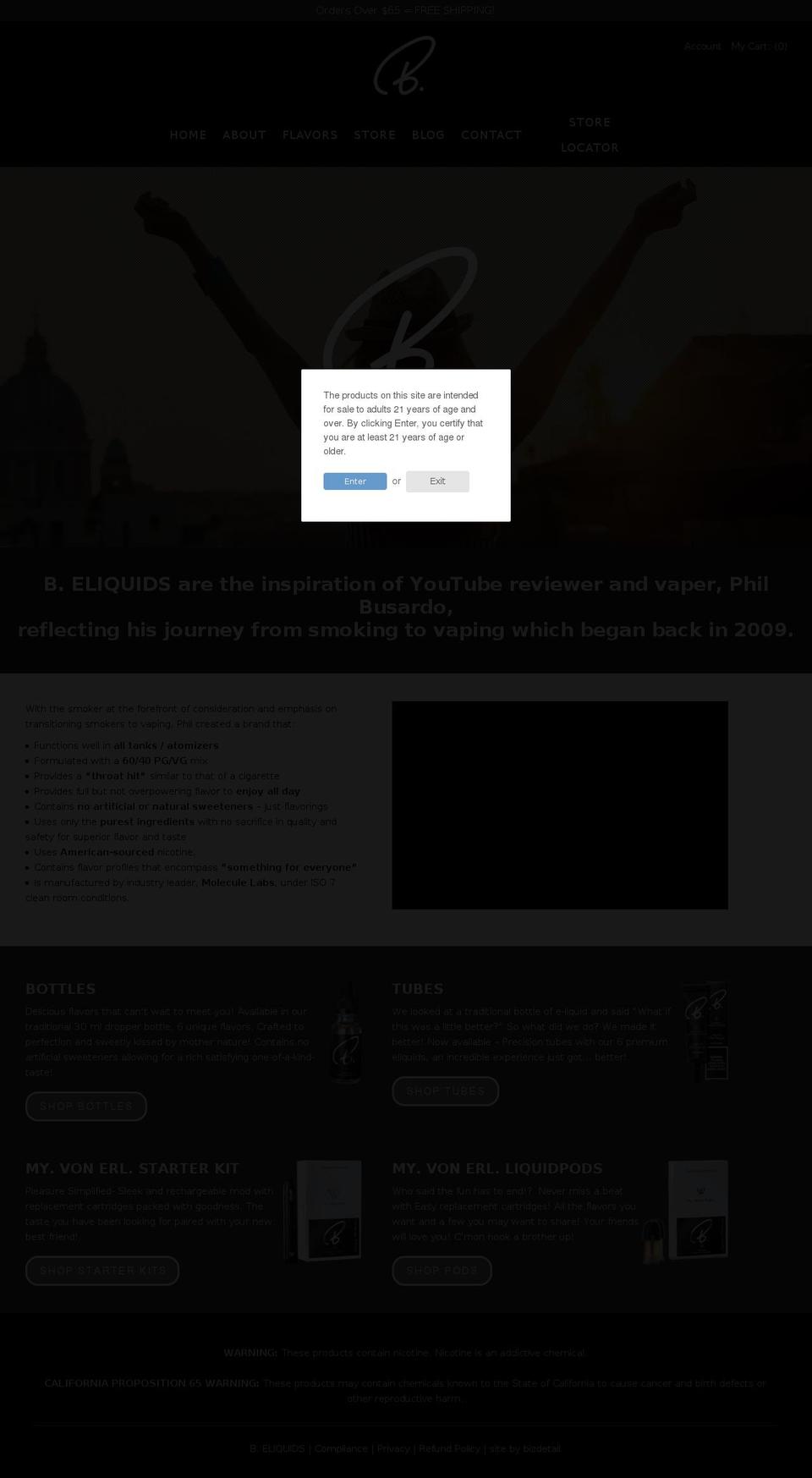 b-eliquids.com — Shopify storefront screenshot
