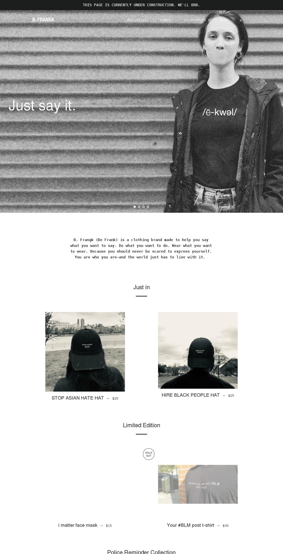 b-frangk.myshopify.com shopify website screenshot