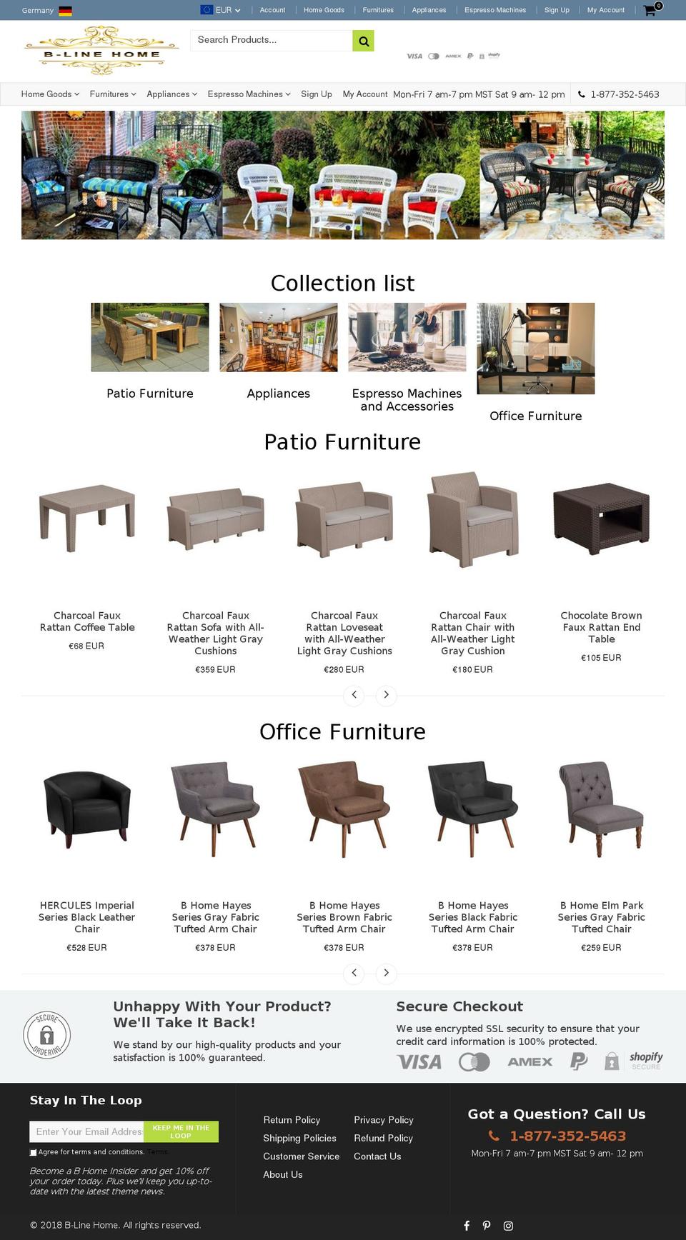 b-linehome.com — Shopify storefront screenshot