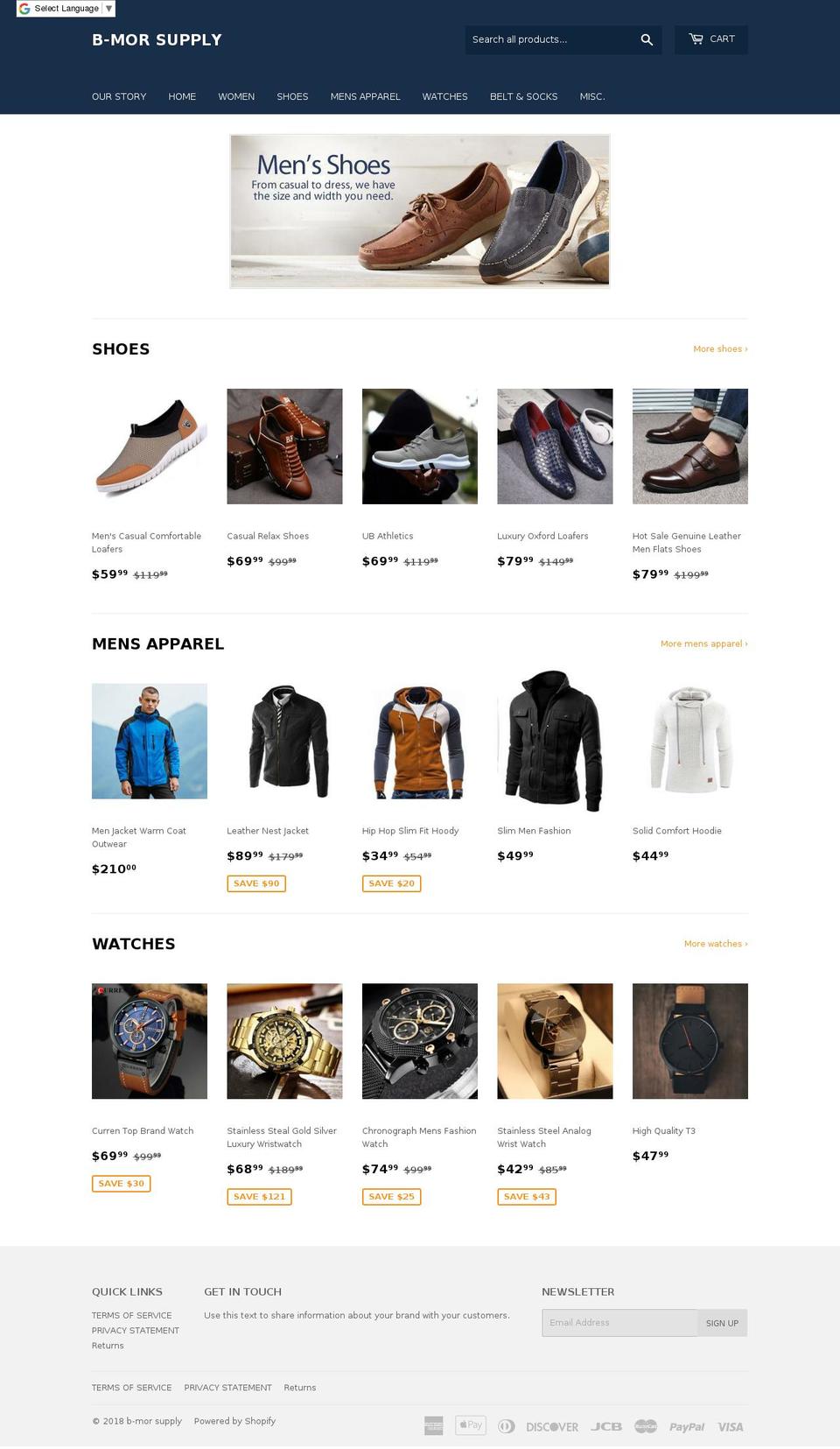 b-morsupply.com shopify website screenshot