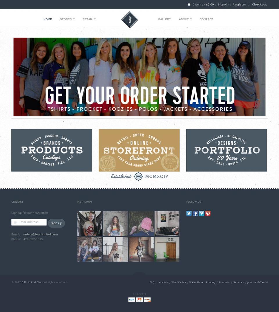 b-unlimited.com shopify website screenshot