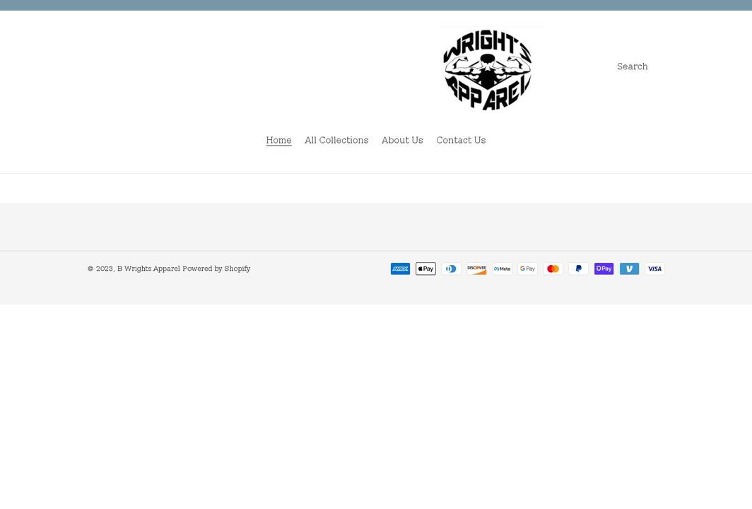 b-wrights-apparel.com shopify website screenshot