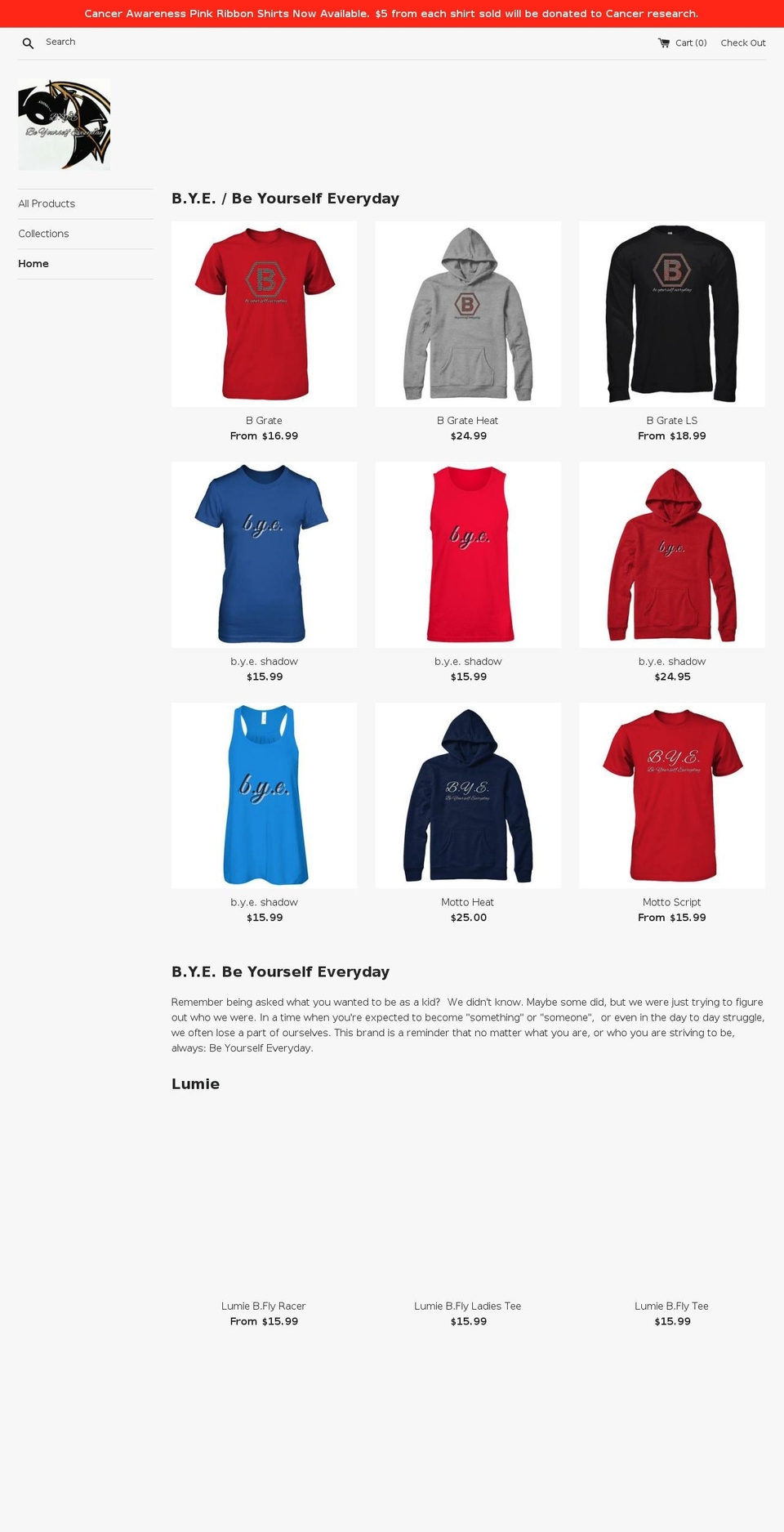 b-y-e-wear.com — Shopify storefront screenshot