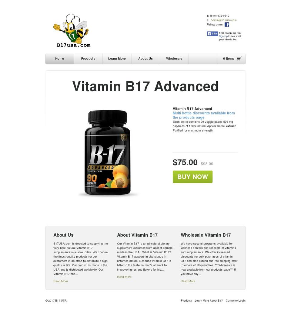 b17usa.com shopify website screenshot