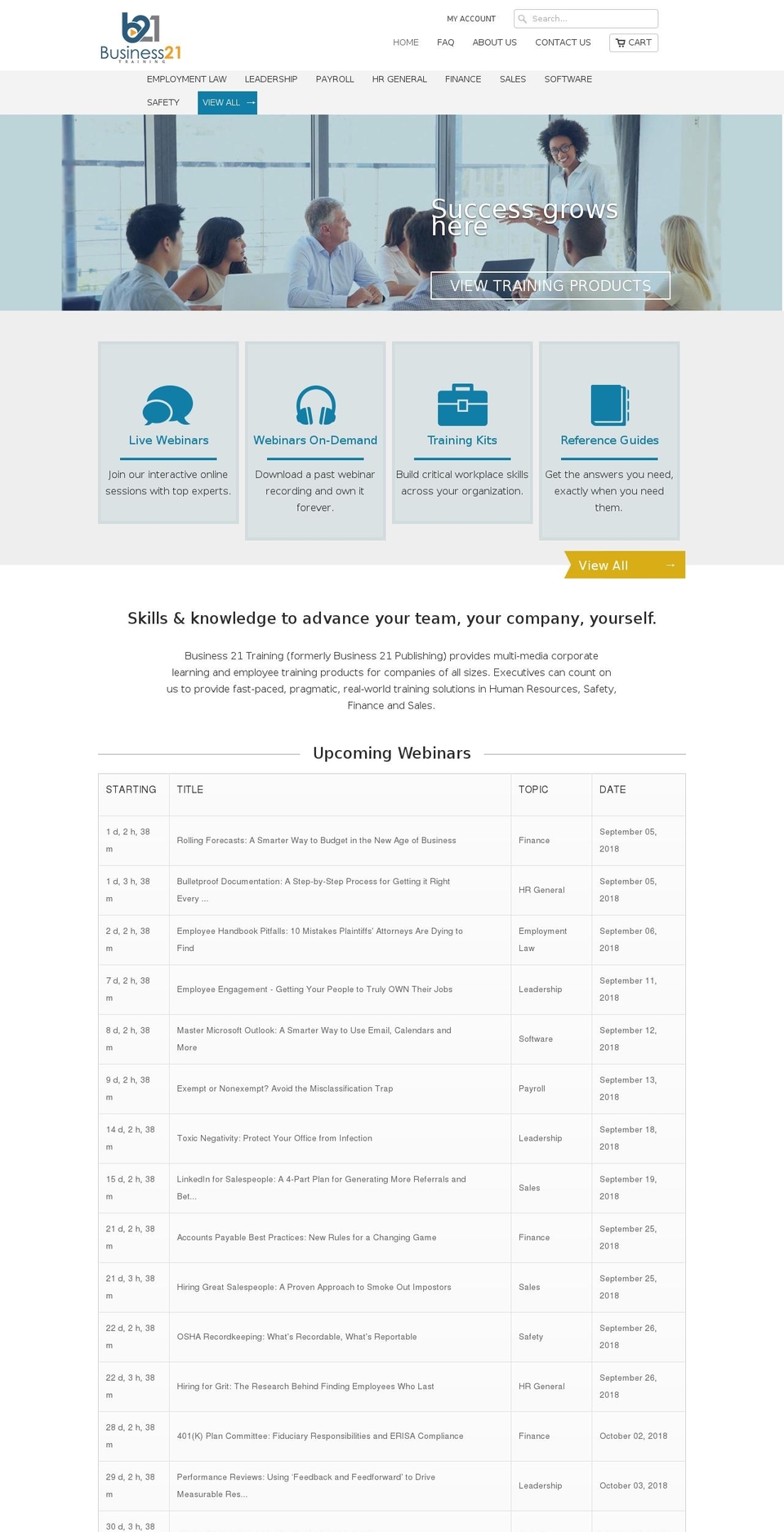 b21training.com — Shopify storefront screenshot