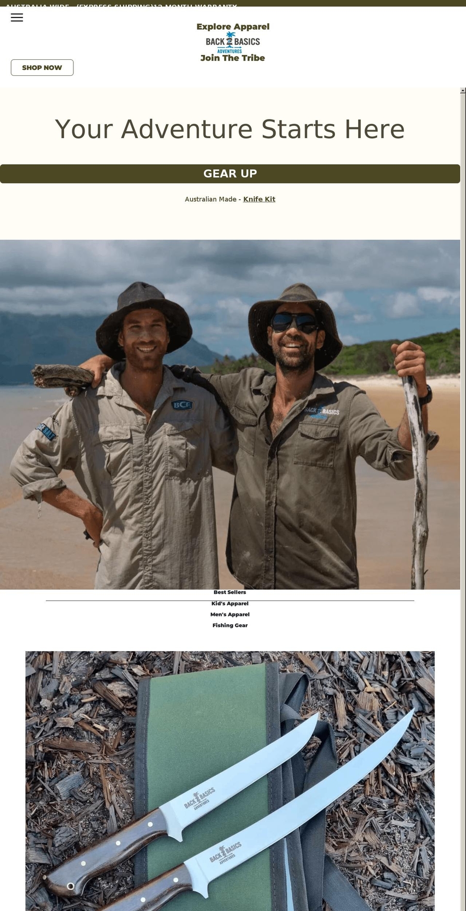 b2badventures.com.au shopify website screenshot