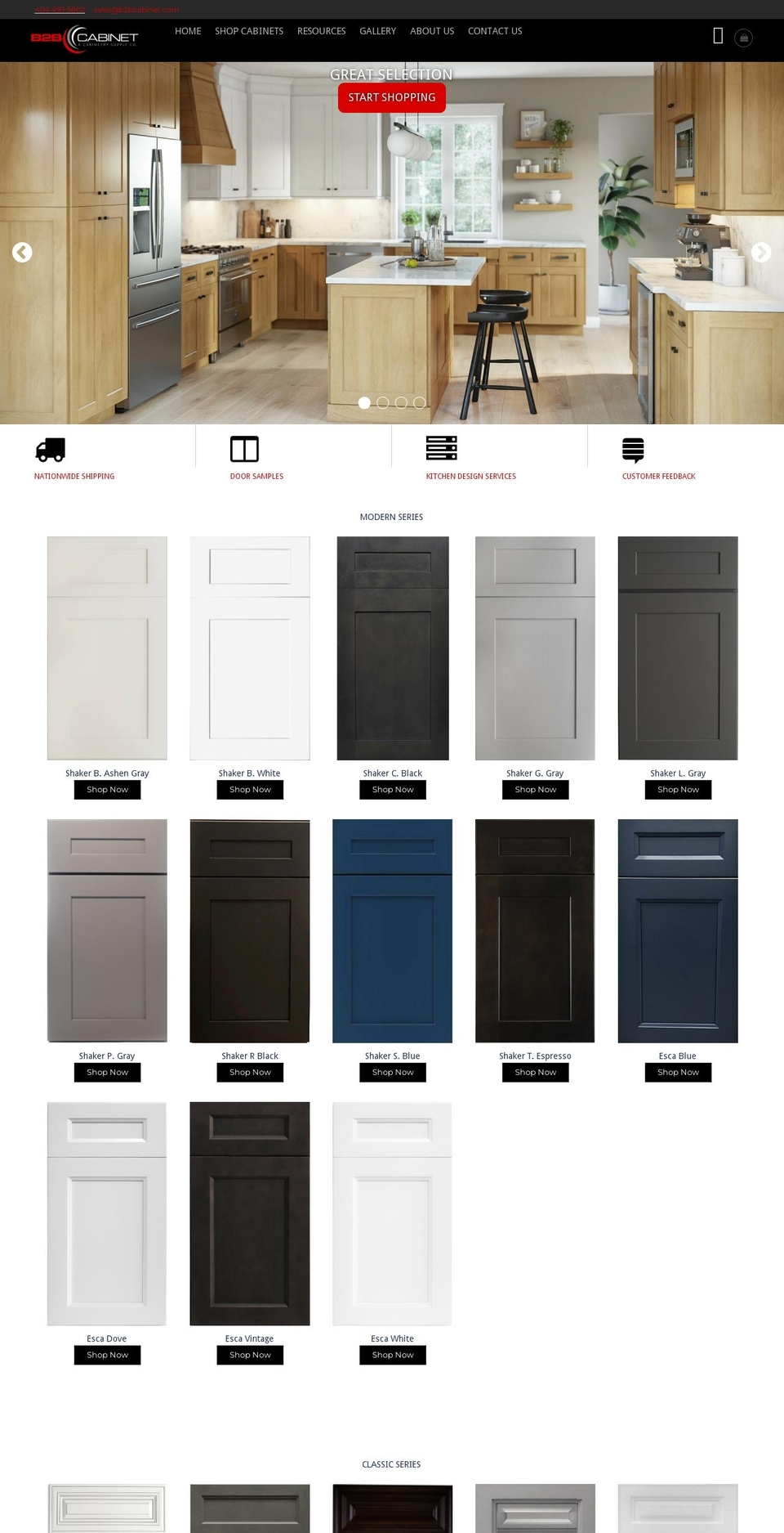 b2bcabinet.com — Shopify storefront screenshot