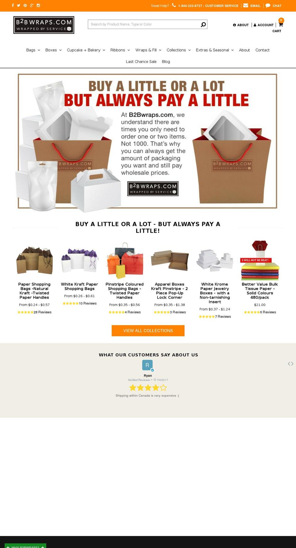 b2bwrap.com shopify website screenshot