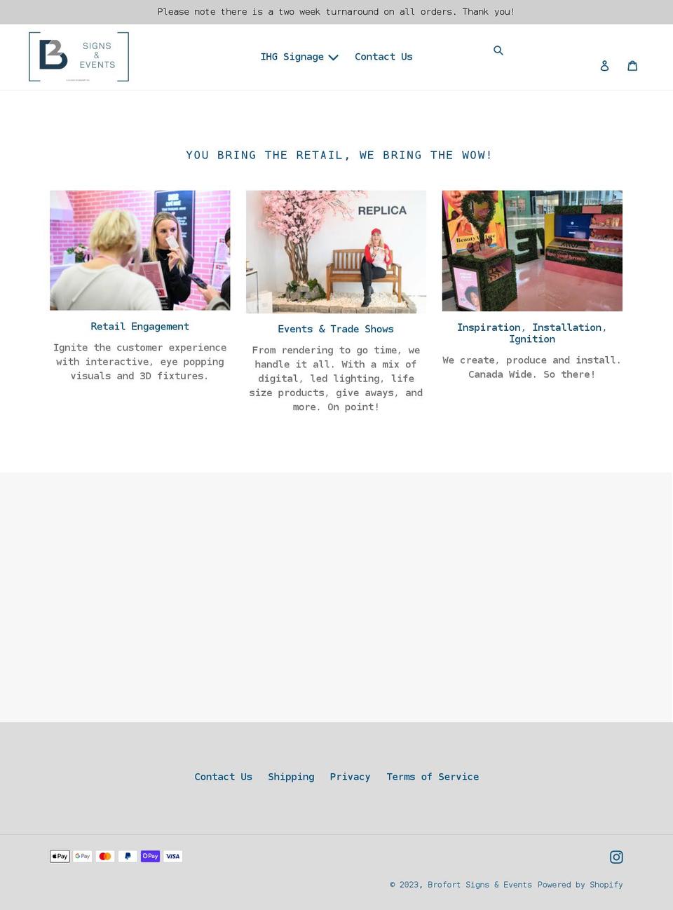 b2signsandevents.com shopify website screenshot
