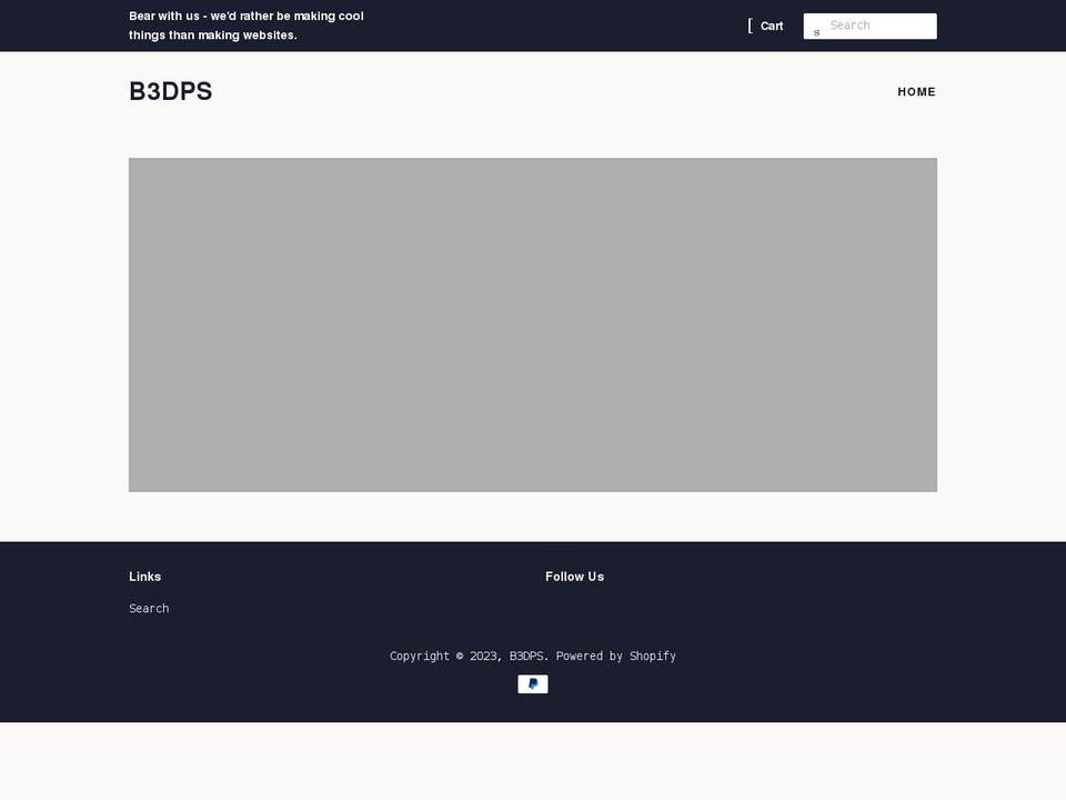 b3dps.com shopify website screenshot