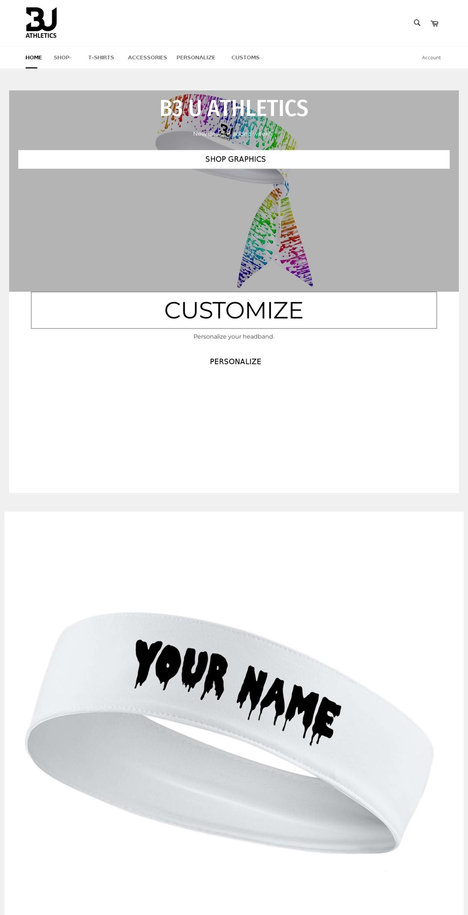 b3uathletics.com shopify website screenshot