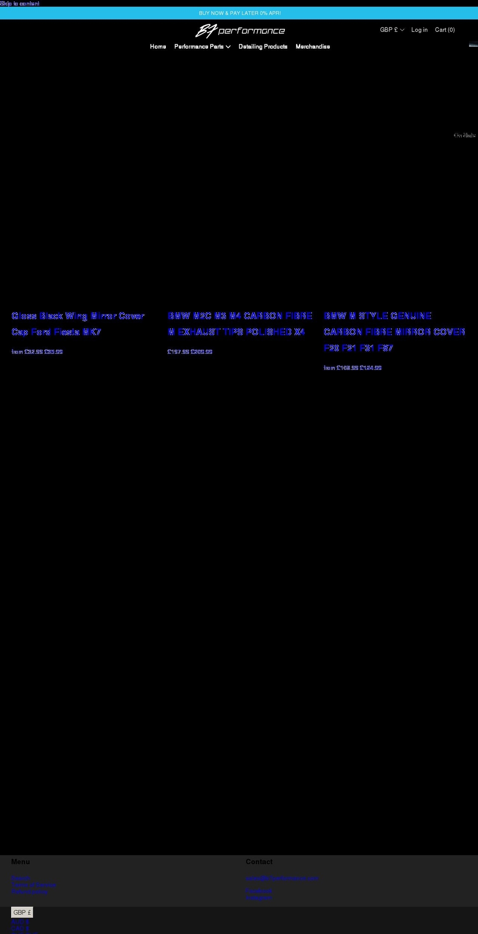 b7performance.com shopify website screenshot