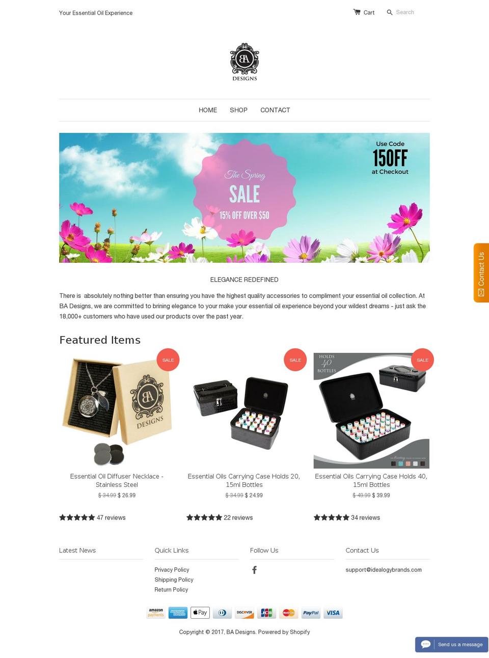 ba-designsonline.com shopify website screenshot