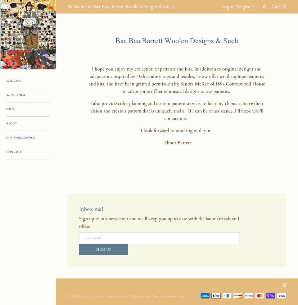 baabaabarrett.com shopify website screenshot