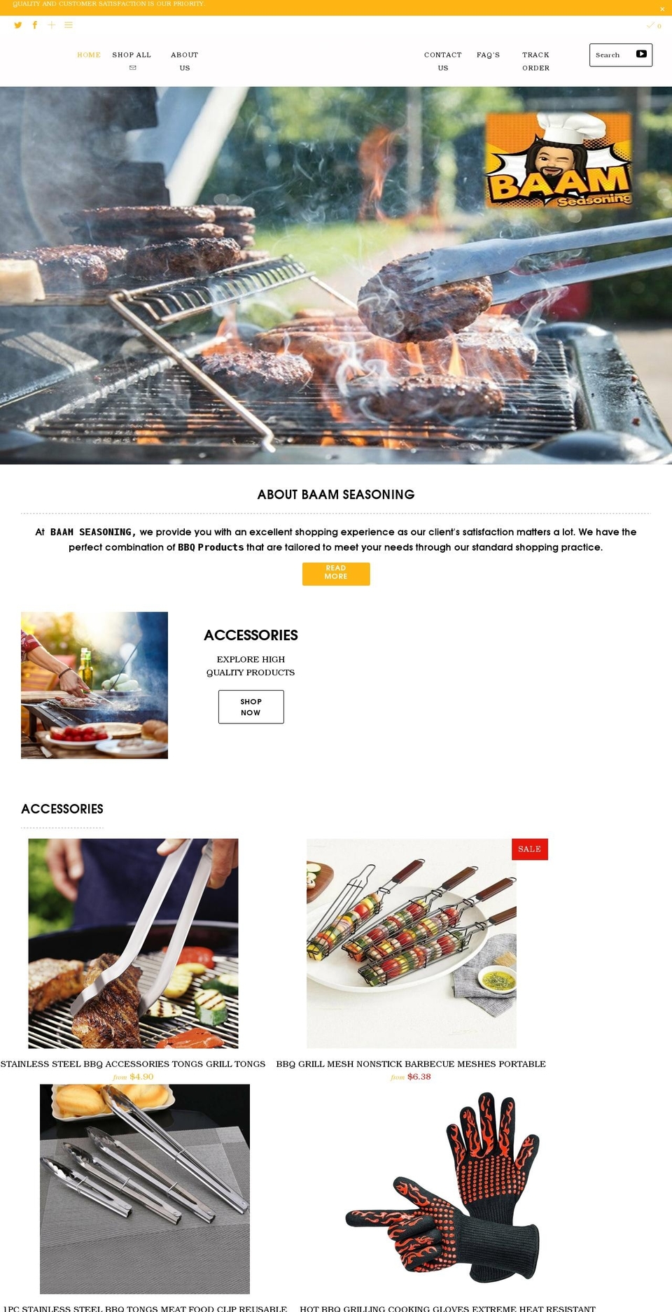 baamseasoning.com shopify website screenshot